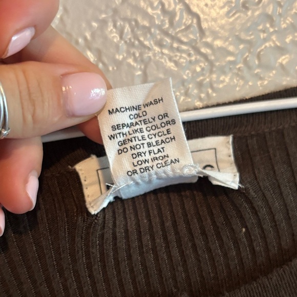 For the republic deep olive green  Ribbed Button-Down Top - Picture 4 of 4